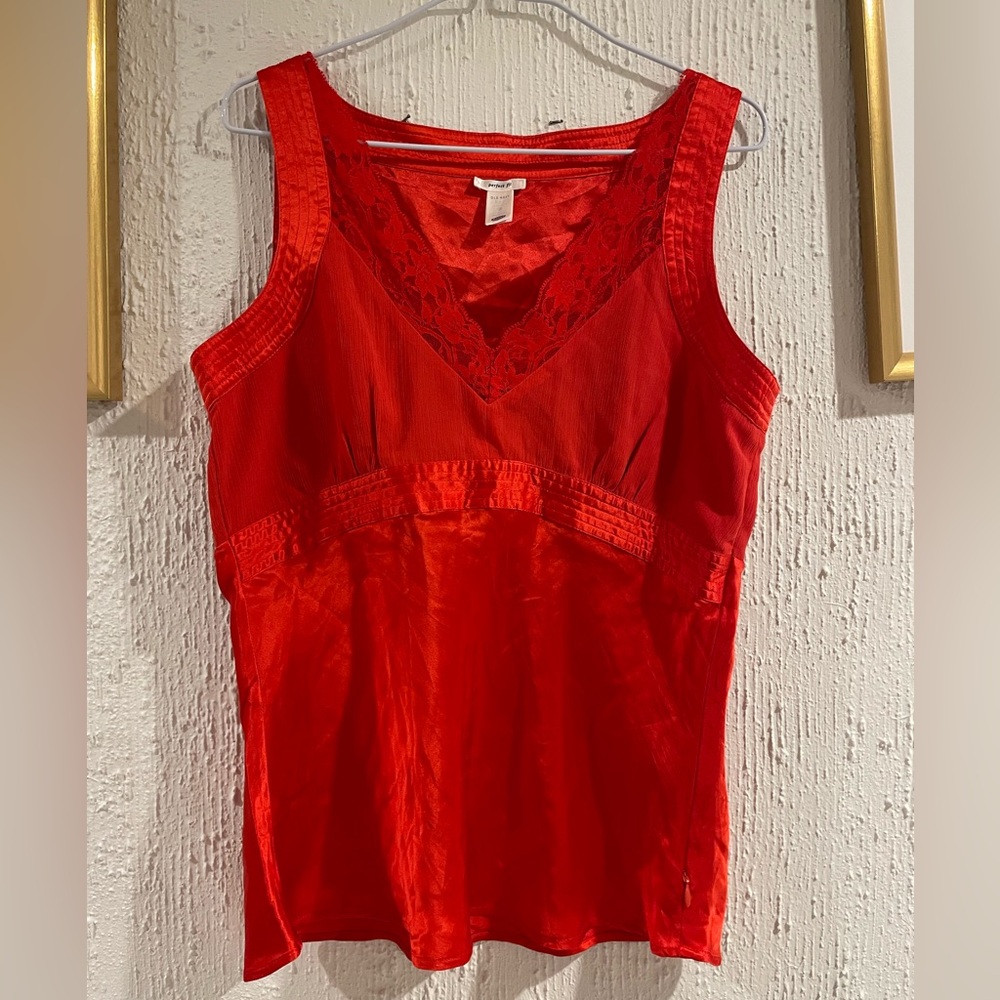 Old Navy Vibrant Red Satin Top